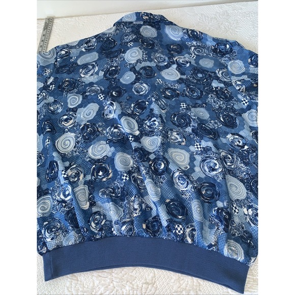 Alan Stuart Shirt Mens XL Banded Waist 70s 80s Retro Geometric USA Vintage Disco - Picture 7 of 8